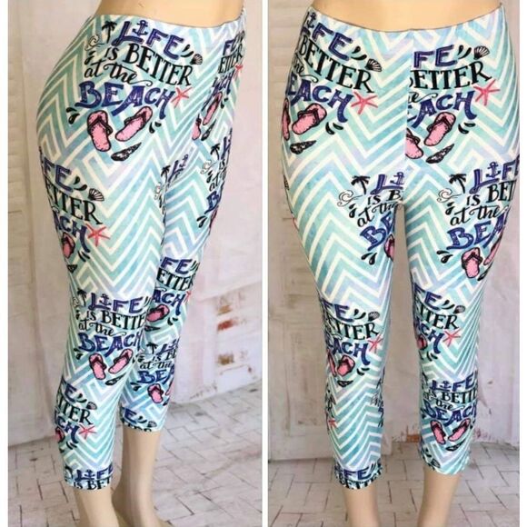 Legging Capri Summer Beach - Picture 1 of 2